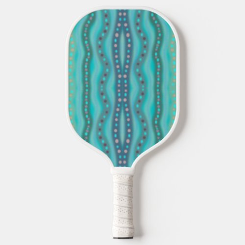 Frosted Dichroic Beach Glass Abstract Pattern  Pickleball Paddle