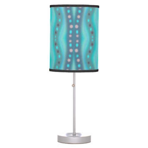 Frosted Dichroic Beach Glass Abstract Pattern Table Lamp
