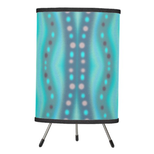 Frosted Dichroic Beach Glass Abstract Pattern  Tripod Lamp
