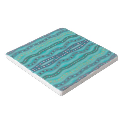 Frosted Dichroic Beach Glass Abstract Pattern Trivet