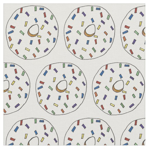 Frosted Donut Rainbow Sprinkles Doughnuts Food Fabric