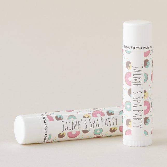 Frosted Donut Sprinkles Birthday Party Lip Balm (Front)