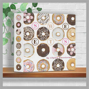 Frosted doughnuts donuts baking recipe cookbook 3 ring binder