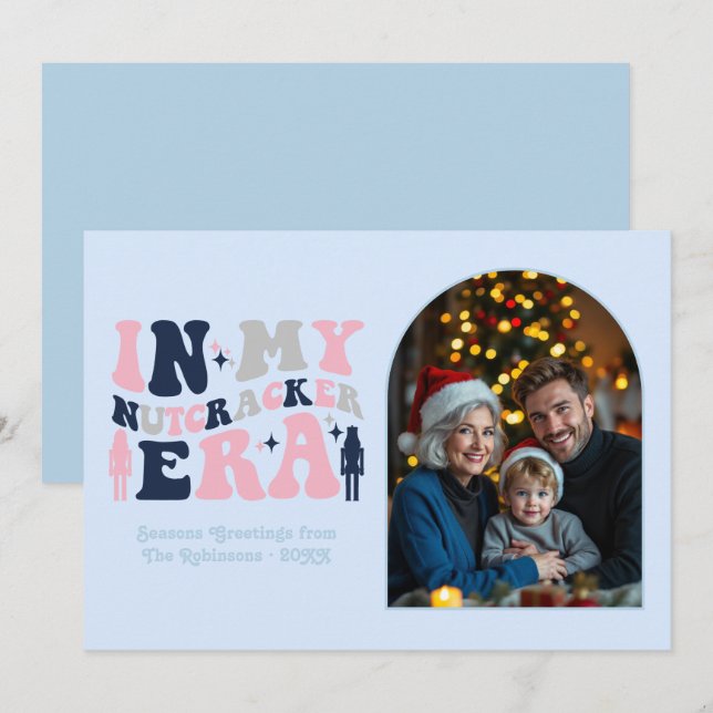 Frosted Elegance My Nutcracker Era Christmas Photo Holiday Card (Front/Back)