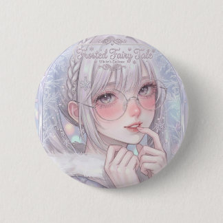 Frosted Fairy Tale: Aesthetic Winter Girl with Gla Button