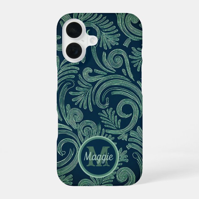 Frosted Ferns: Winter Whimsy Iphone Case (Back)