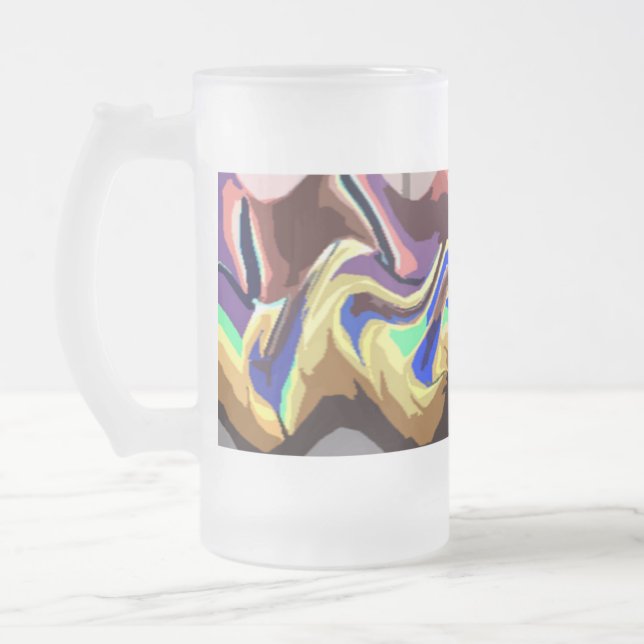 Frosted Fiesta 5 Glass Mug (Left)