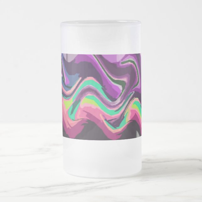 Frosted Fiesta 5 (pink) Glass Mug (Center)