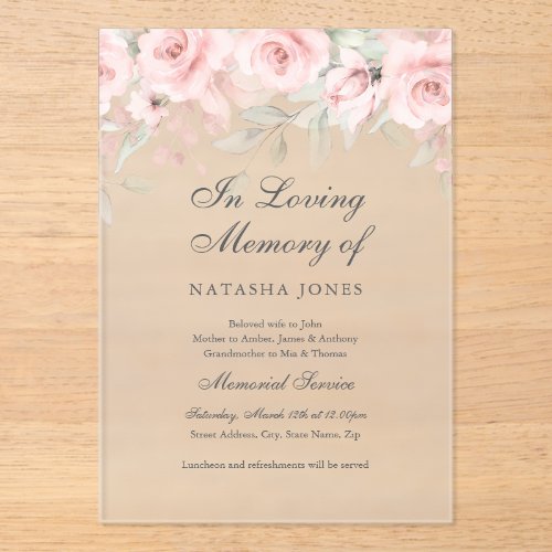  Frosted Floral Butterfly Pink Memorial Service