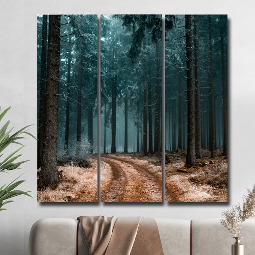 Frosted Forest Path Triptych