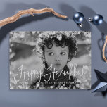 Frosted Frame Hanukkah Photo Card<br><div class="desc">Simple and chic Hanukkah photo card features your favorite family photo overlaid with a white bokeh border that evokes the look of an icy, frosted window. "Happy Hanukkah" appears along the bottom in modern white script lettering. Personalize with your family name and/or custom greeting nestled into the design. Cards reverse...</div>