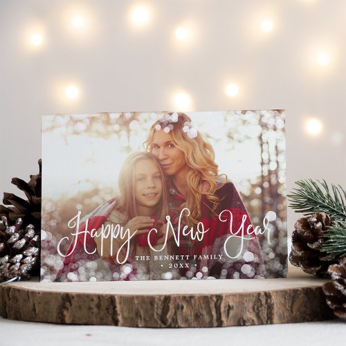 Frosted Frame New Year Photo Card