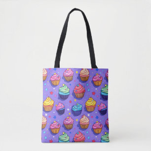Frosted Fun Cupcake Pattern: Whimsical Bakery Tote Bag