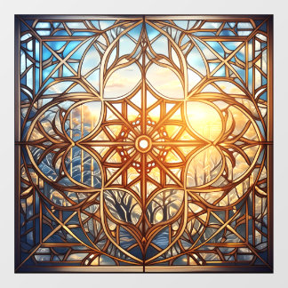Frosted Geometric Harmony Window Cling