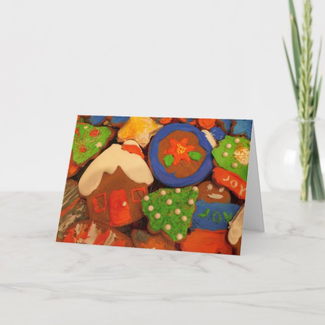 Frosted Gingerbread Cookies Holiday Card (Front)