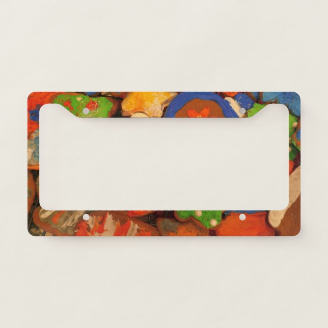 Frosted Gingerbread Cookies License Plate Frame (Front)