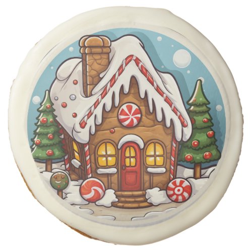 Frosted Gingerbread House Frosted Sugar Cookie