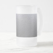 Frosted Glass Artist created Silver Leather Look Frosted Glass Beer Mug (Front Right)