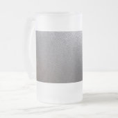 Frosted Glass Artist created Silver Leather Look Frosted Glass Beer Mug (Front Left)