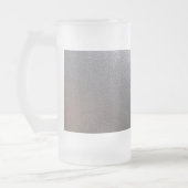 Frosted Glass Artist created Silver Leather Look Frosted Glass Beer Mug (Left)
