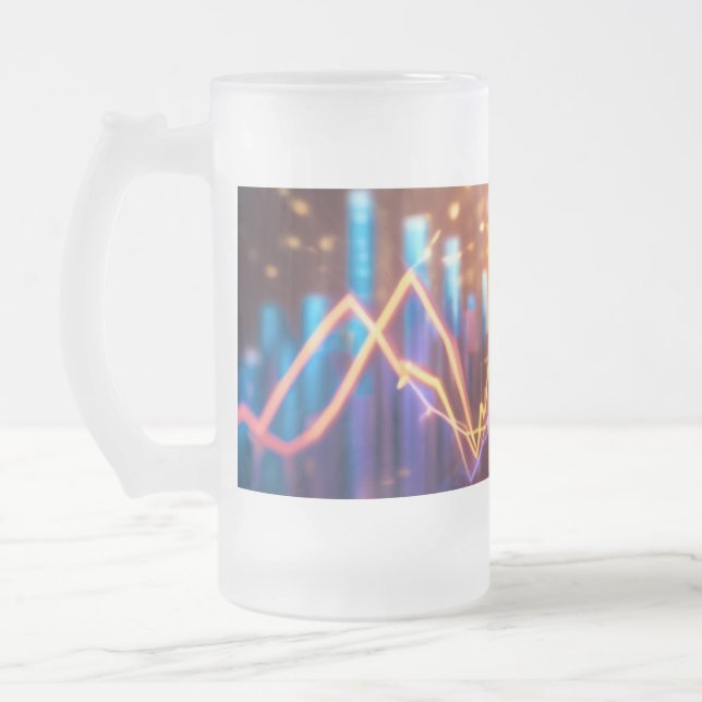 Frosted  glass beer mug (Left)
