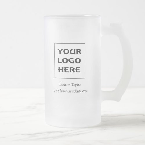 Frosted Glass Beer Mug with Business Logo