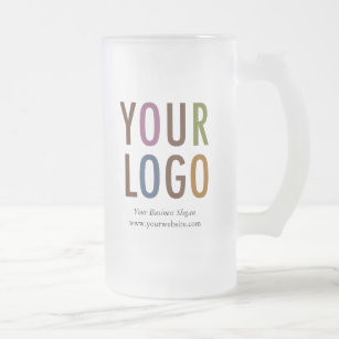 Frosted Glass Beer Mug with Logo 16 oz No Minimum