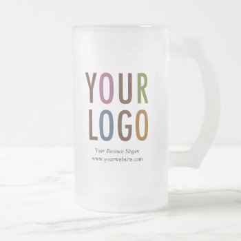 Frosted Glass Beer Mug With Logo 16 Oz No Minimum by MISOOK at Zazzle