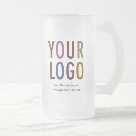 Frosted Glass Beer Mug With Logo 16 Oz No Minimum