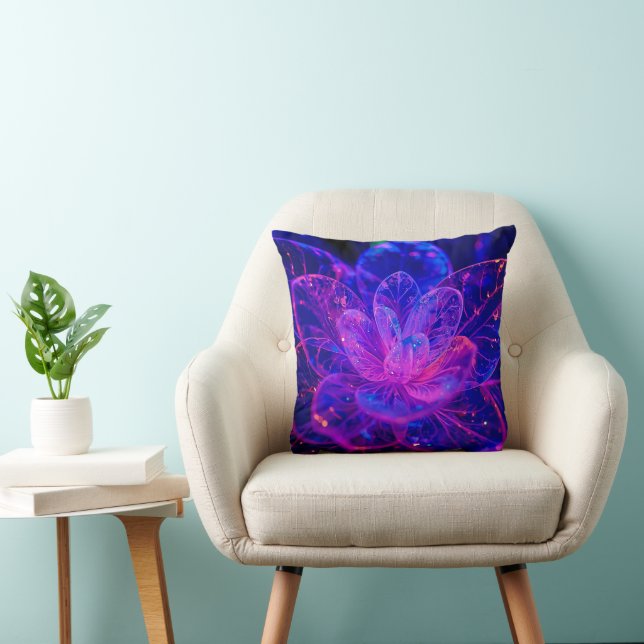 Frosted Glass Bloom Throw Pillow (Chair)