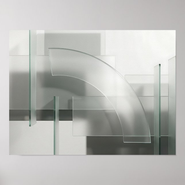 Frosted Glass Geometry Architectural Abstract Wall Poster (Front)