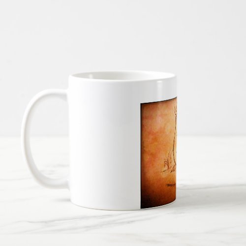 Frosted Glass Mug 10 oz Rabbit in Desert  Coffee Mug