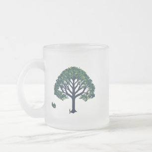 Frosted Glass Mug 10 oz - Tree of Life Design