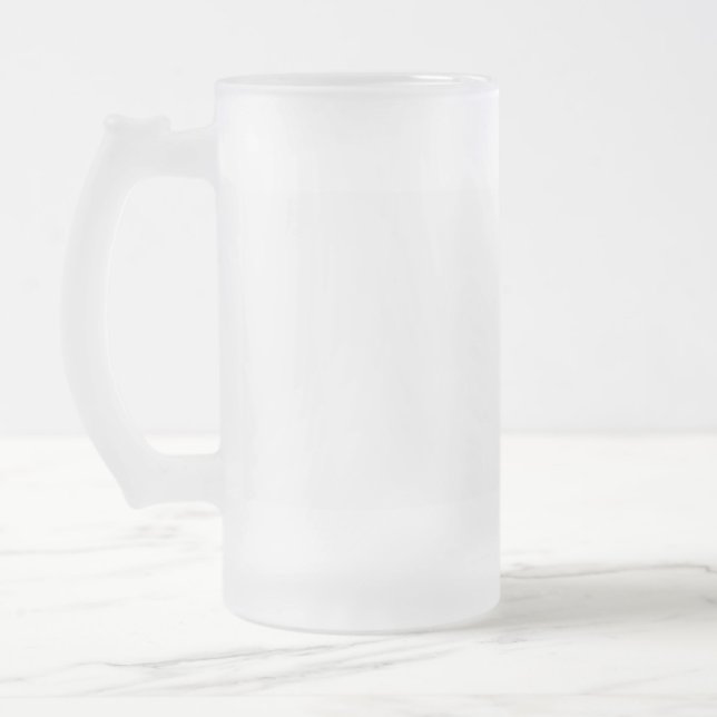 Frosted Glass Mug, 16 oz Frosted Glass Beer Mug (Left)