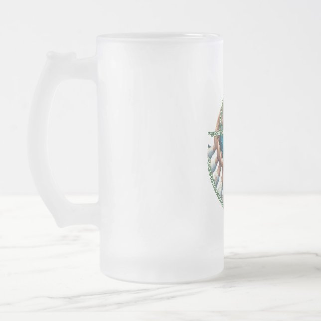 Frosted Glass Mug, 16 oz Frosted Glass Beer Mug (Left)