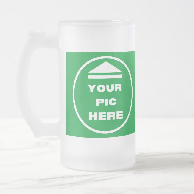 Frosted Glass Mug - Add Your Image 16 oz  (Left)
