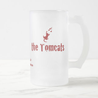 Frosted Glass Mug - Crimson Lettering