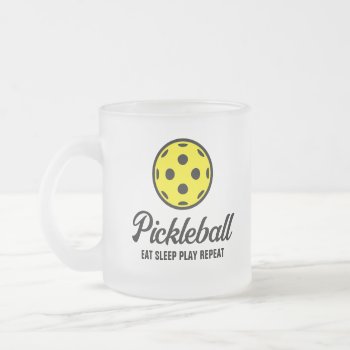 Frosted Glass Mug Gift With For Pickleball Player by imagewear at Zazzle