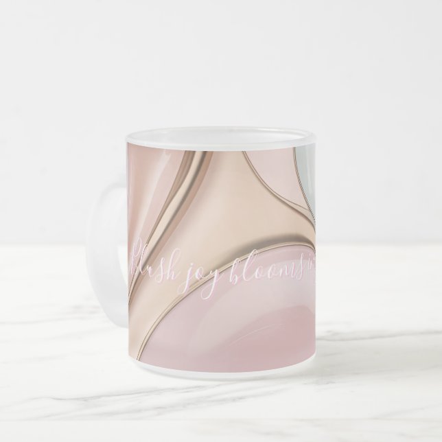Frosted glass mug in stylish abstract graphic (Front Left)