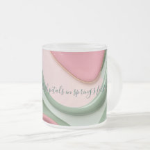 Frosted glass mug in stylish graphic