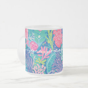 Frosted glass mug in stylish graphic