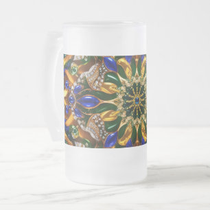 Frosted Glass Mug with Brazil Colors design
