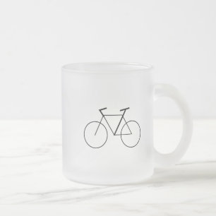 Frosted Glass Mug with Clean Bicycle Design