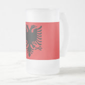 Frosted Glass Mug with flag of Albania (Front Right)
