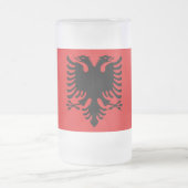 Frosted Glass Mug with flag of Albania (Center)