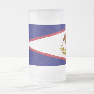 Frosted Glass Mug with flag of American Samoa