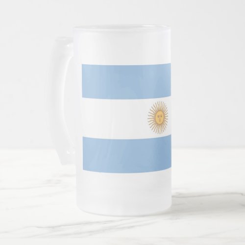 Frosted Glass Mug with flag of Argentina