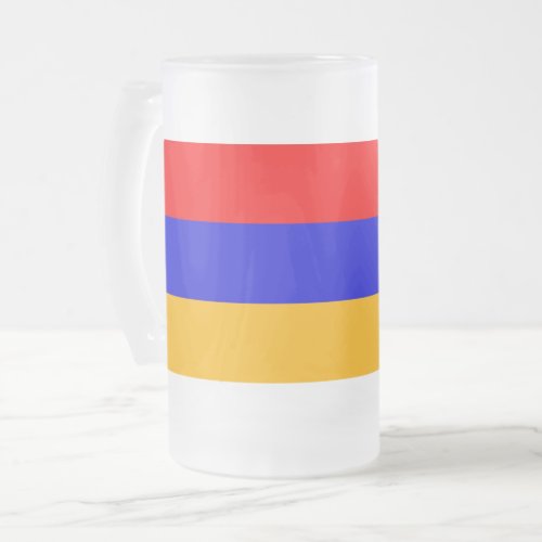 Frosted Glass Mug with flag of Armenia