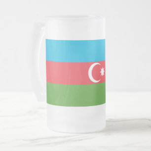 Frosted Glass Mug with flag of Azerbaijan