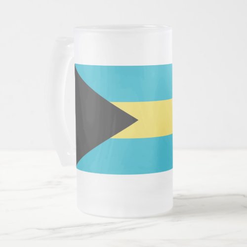 Frosted Glass Mug with flag of Bahamas